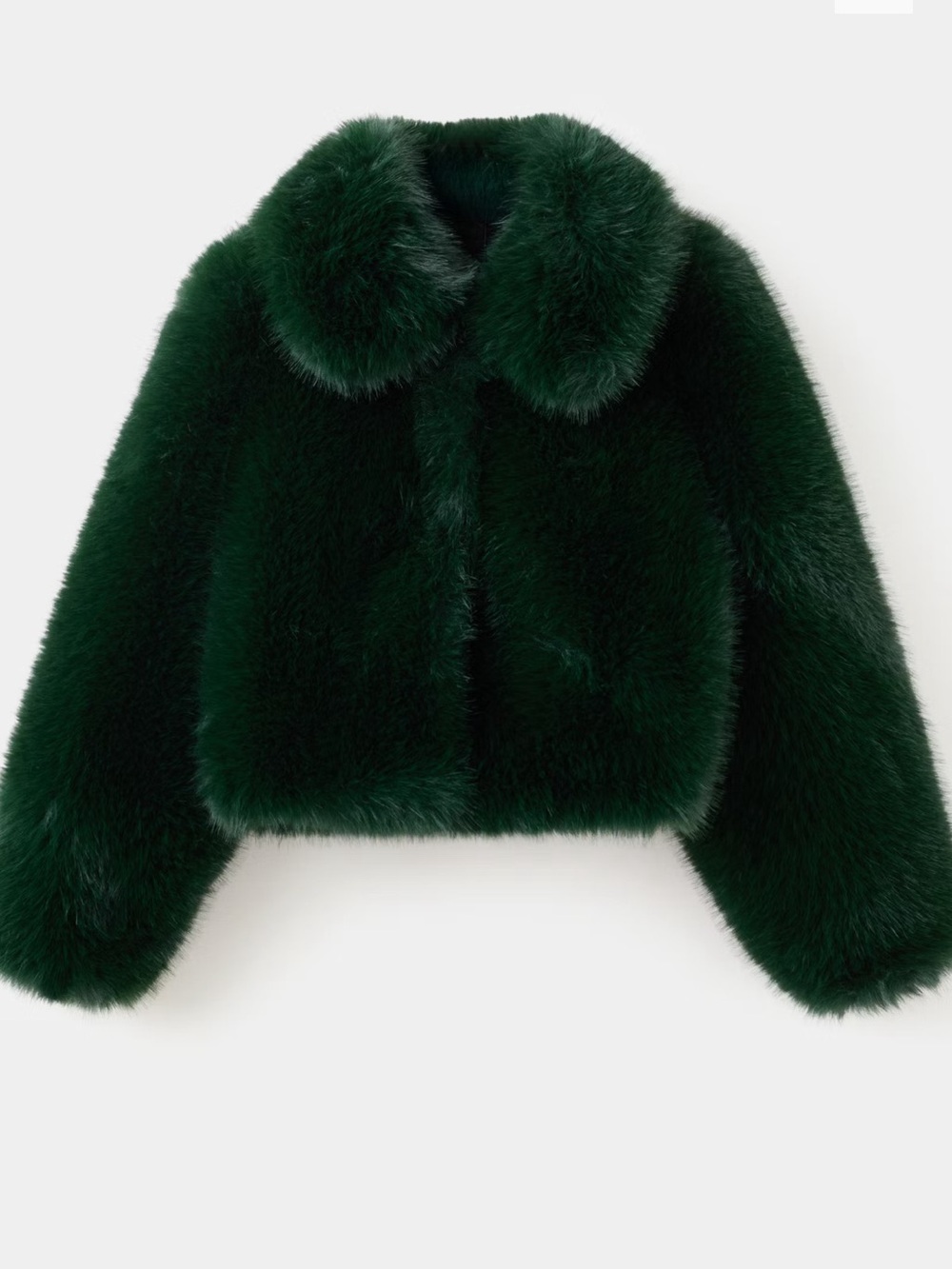 MANGO Green fur coat